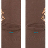 Stance Kids Jawa Crew Sock 2023 - Brown crew socks with a tan and black pattern of a character from Star Wars.