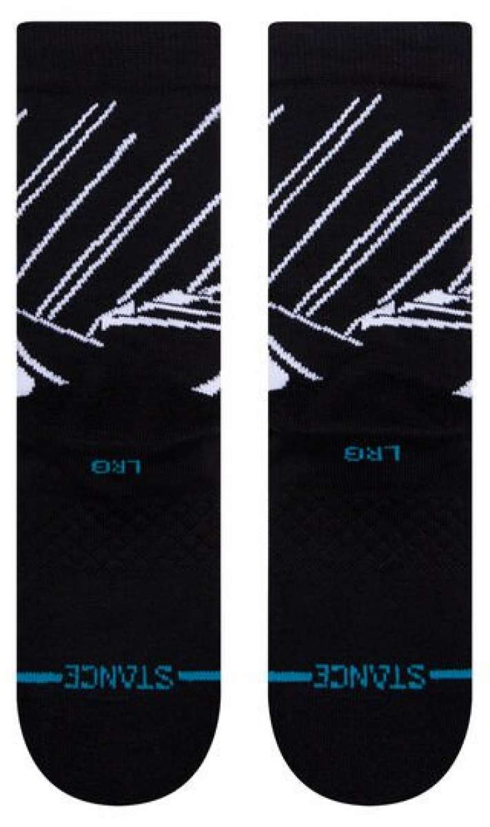 Stance Juniors Batman Crew Socks 2023 - Black crew socks with white bat logo on top of a black background.