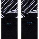 Stance Juniors Batman Crew Socks 2023 - Black crew socks with white bat logo on top of a black background.