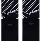 Stance Juniors Batman Crew Socks 2023 - Black crew socks with white bat logo on top of a black background.