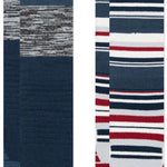 Stance Juniors Block Snow Sock 2 Pack - A pair of navy blue snow socks with a block pattern on the top portion and solid color at the bottom.
