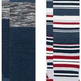 Stance Juniors Block Snow Sock 2 Pack - A pair of navy blue snow socks with a block pattern on the top portion and solid color at the bottom.