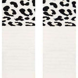 Stance Juniors Cheatz Snow Sock 2023 - White snow socks with black leopard print and blue stripe at the top.
