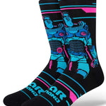 Stance Kids' Lightyear Crew Socks - A pair of black crew socks with a blue and pink design featuring Buzz Lightyear from Toy Story.