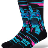 Stance Kids' Lightyear Crew Socks - A pair of black crew socks with a blue and pink design featuring Buzz Lightyear from Toy Story.
