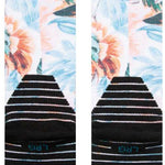 Stance Kids Flowerful Snow Sock 2024 - Floral pattern with pink, blue and orange flowers on a white background.
