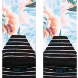Stance Kids Flowerful Snow Sock 2024 - Floral pattern with pink, blue and orange flowers on a white background.