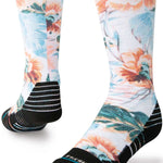 Stance Kids Flowerful Snow Sock 2024 - A pair of snow socks with a colorful floral pattern on a white background.