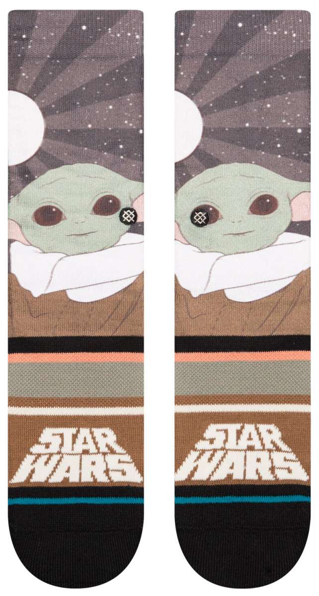 Stance Kids Grogu By Jaz Crew Sock 2024 - A pair of crew socks featuring an image of Grogu from The Mandalorian.