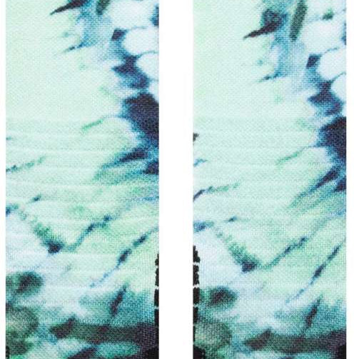 Stance Kids Micro Dye Snow SB Sock 2024 - A pair of snowboard socks with a green and blue tie-dye pattern on a white background.