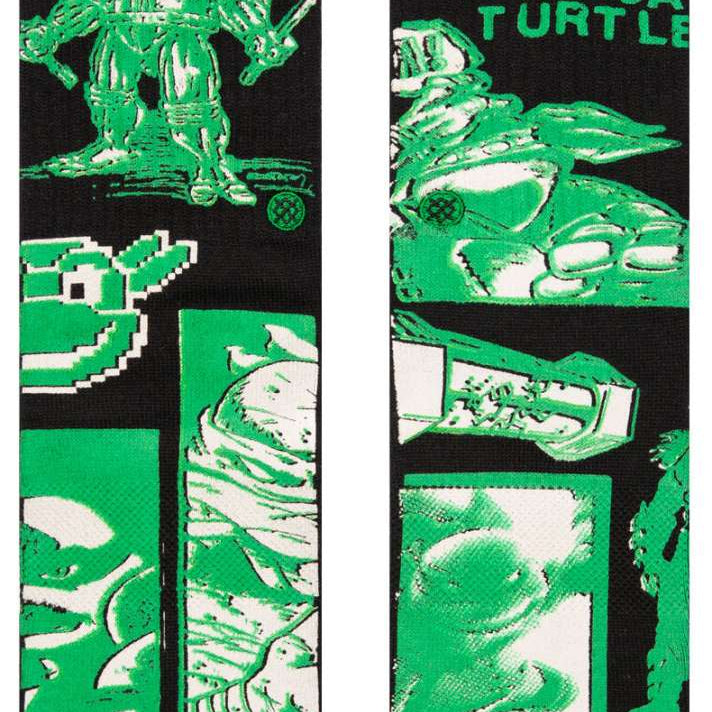 Stance Kids Teenage Mutant Turtles Crew Sock - Green turtle with bandana on head and shell on back.