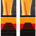 Stance LVSW Snow SB Sock 2024 - White snowboard socks with a repeating pattern of black and red stripes.