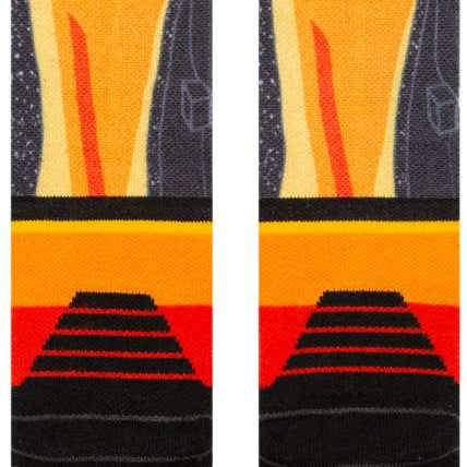 Stance LVSW Snow SB Sock 2024 - White snowboard socks with a repeating pattern of black and red stripes.