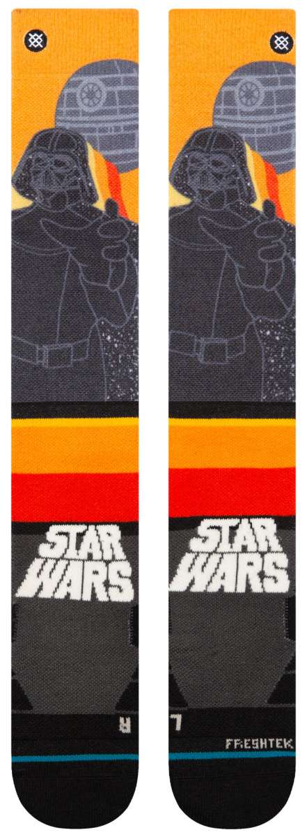 Stance LVSW Snow SB Sock 2024 - White snowboard socks with a repeating pattern of black and grey stripes.