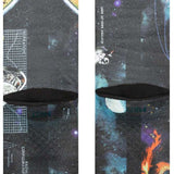 Stance M485A Crew Sock 2024 - Black crew socks with white and blue geometric shapes.