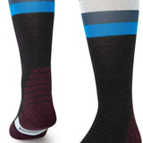 Stance Maliboo Snowboard Socks 2023 - Black socks with a blue stripe and white logo on top of foot.