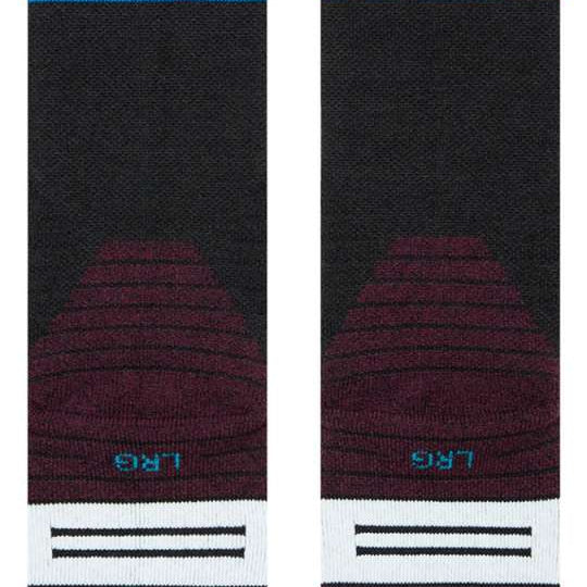 Stance Maliboo Snowboard Socks 2023 - Black socks with a blue stripe and gray heel.