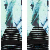 Stance Micro Dye Snow Crew Sock 2024 - A pair of crew-length snow socks with a green and blue tie-dye pattern on a white background.