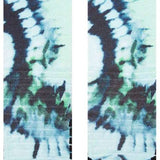 Stance Micro Dye Snow Crew Sock 2024 - A pair of crew-length socks with a blue and green tie-dye pattern on a white background.