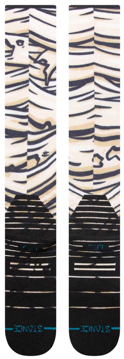Stance Mummy T Snow Sb Sock 2024 - A pair of white socks with a mummy design and black stripes.