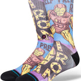 Stance - Prevent Rust Crew Sock 2024 is a crew sock with an image of Iron Man on it, wearing his signature red and gold armor.