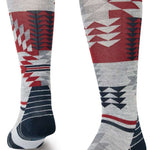 Stance Reaux Snowboard Socks 2023 - Red snowboard socks with a geometric pattern and white accents.