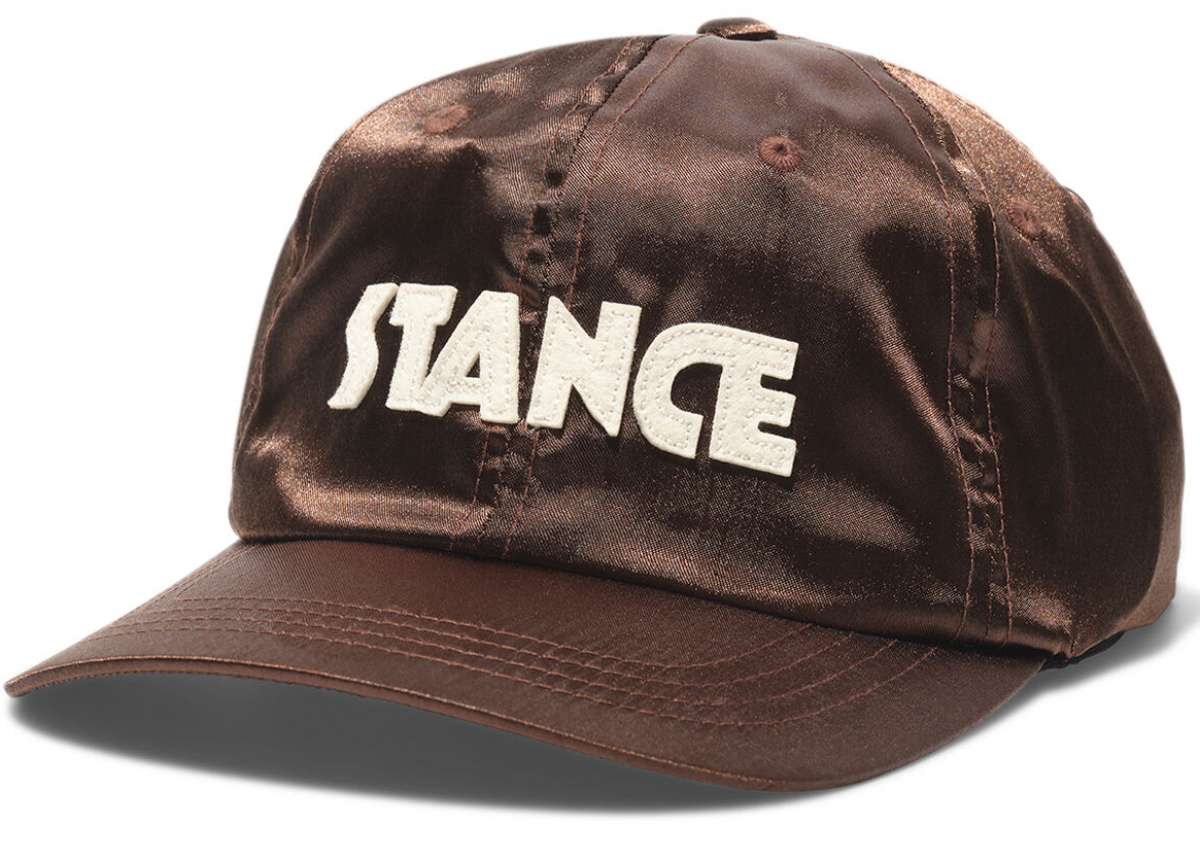 Stance - This cap is a dark brown color with white lettering that reads "STANCE" on the front.