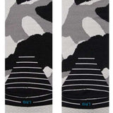 Stance Sergeant Snow Crew Sock 2024 - A pair of crew socks with a camouflage pattern in shades of grey, black and white.