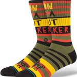 Stance Son of a Crew Sock - Crew socks with green, red, and yellow stripes.