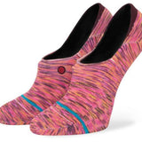 Stance Ladies Spectacular No Show Sock 2023 - Pink socks with a subtle yellow and purple marbled pattern.