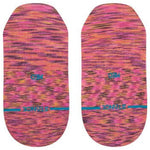 Stance Ladies Spectacular No Show Sock 2023 - Pink socks with a subtle leopard print pattern and blue logo.