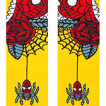 Stance Juniors Spidey Season Crew Socks 2023 - A pair of crew socks featuring a cartoon Spider-Man character in red and blue, with white spider logo on chest.