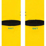 Stance Juniors Spidey Season Crew Socks 2023 - A pair of yellow crew socks with a spiderman graphic on them.