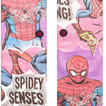 Stance Spidey Senses Crew Sock 2024 - Spiderman in red and blue costume with web design on chest.