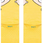 Stance Stewie Crew Sock 2024 - A pair of crew socks featuring an image of Stewie Griffin from Family Guy on a yellow background.