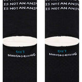 Stance Troubled Crew Sock 2023 - Black crew sock with white text that reads "IS NOT AN ANSWER" in all caps.