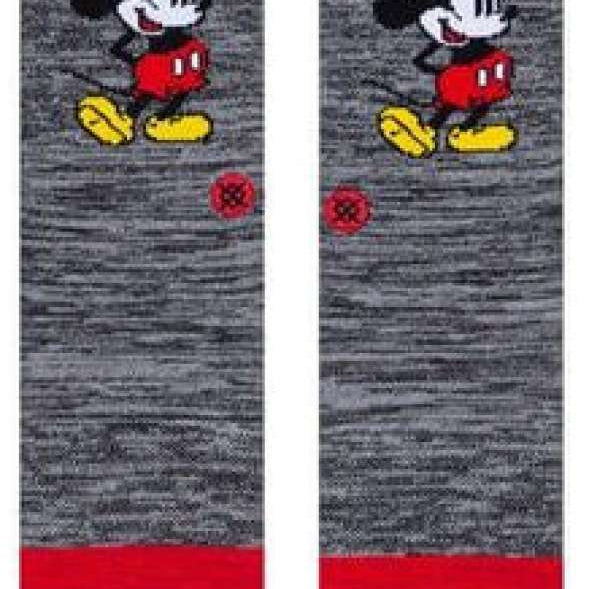 Stance Vintage Disney 2020 Crew Sock - A gray crew sock with a vintage Mickey Mouse design in red and yellow.