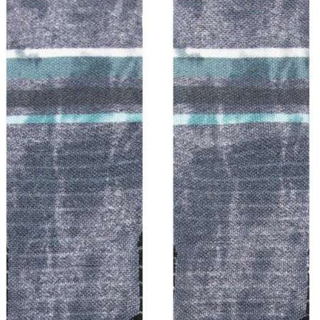 Stance - White crew socks with a repeating pattern of blue snowflakes and pine trees.