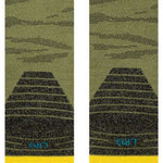 Stance WU TANG World Snowboard Socks 2023 - Black socks with yellow Wu-Tang logo on top and blue accents around the ankle.