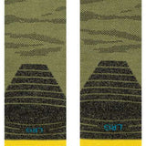 Stance WU TANG World Snowboard Socks 2023 - Black socks with yellow Wu-Tang logo on top and blue accents around the ankle.