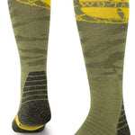 Stance WU TANG World Snowboard Socks 2023 - Sage green socks with a yellow Wu-Tang logo on the top of each sock.