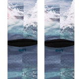 Stance Kids' Shark Week Crew Socks 2023 - A pair of crew socks with a shark design on them, featuring a blue and white color scheme.