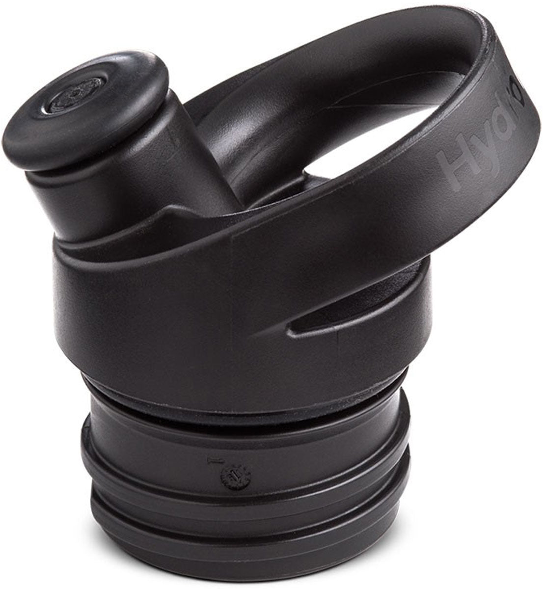 Hydro Flask Standard Mouth Insulated Sport Cap - A black cap with a circular, flat mouthpiece and a small, round button on top.