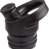 Hydro Flask Standard Mouth Insulated Sport Cap - A black cap with a circular, flat mouthpiece and a small, round button on top.