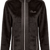 Dare2b Ladies' Superla Sweater 2018-2019 - A black sweater with a subtle pattern of thin, horizontal stripes on the chest and sleeves.