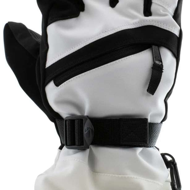 Swany Women's X-Over Glove 2.2 2024 - A pair of black and white gloves with a distinctive "SWANY" logo on the back of one glove.