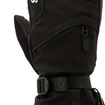 Swany Ladies X-Over Mitt 2.2 2023-2024 - Black mittens with a textured palm and thumb, featuring a zippered pocket on the back of one hand.