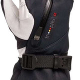 Swany X-Calibur Gloves 2024 - A pair of black gloves with white accents and a distinctive red logo on the wrist strap.