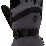 Swany X-Over Gloves 2.2 2023-2024 - A pair of black gloves with a textured palm and thumb, featuring a zippered pocket on the wrist.