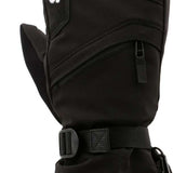 Swany X-Over Mitt 2.2 2023-2024 - Black mittens with a textured palm and thumb, featuring a zippered pocket on the back of one hand.